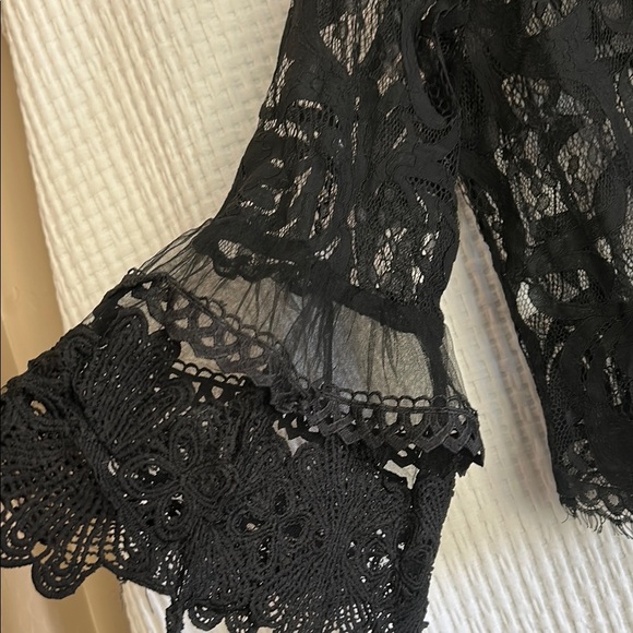 Vivid Elegant Black Lace Top - Picture 2 of 12
